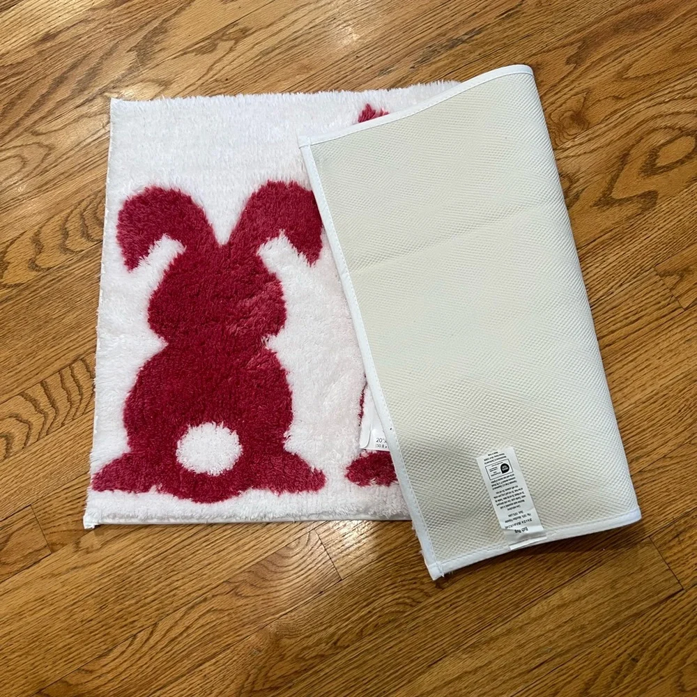 NWT Riviera Home Pink Easter Bunny Bath Mat